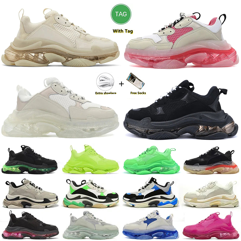 2023 triple s men women balencaigas shoes designer casual shoe platform sneakers clear sole black white grey red pink blue Royal Neon Green mens trainers sneakers, Item#25
2023 triple s men women balencaigas shoes designer casual shoe platform sneakers clear sole black white grey red pink blue Royal Neon Green mens trainers sneakers, Item#25