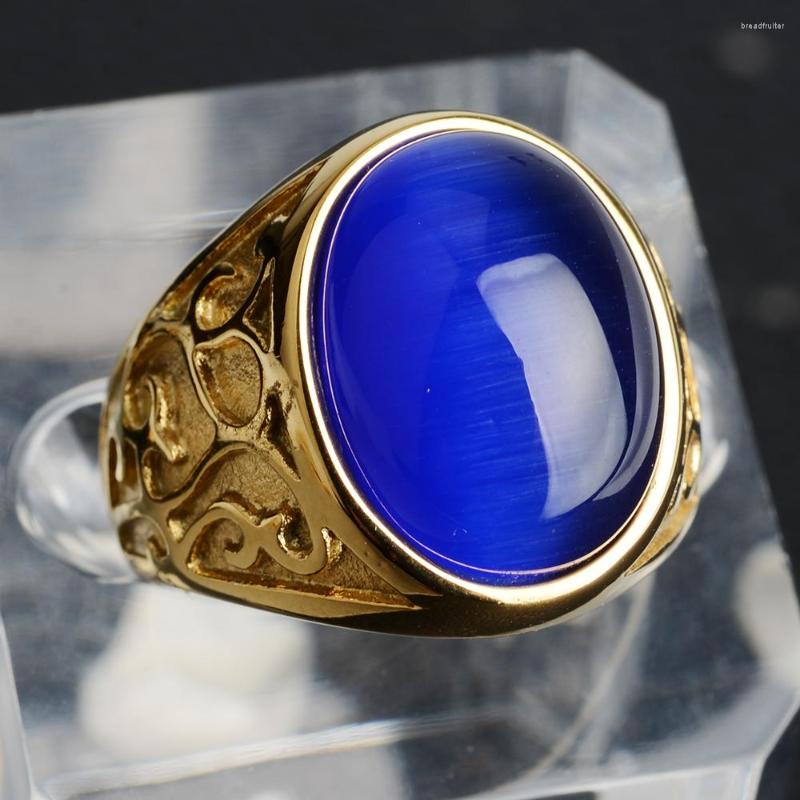 Cluster Rings Hip Hop Men's Fashion Simulated Opal Stone Ring Stainless Steel Gold Color Jewelry Gift Retro Drop
Cluster Rings Hip Hop Men's Fashion Simulated Opal Stone Ring Stainless Steel Gold Color Jewelry Gift Retro Drop