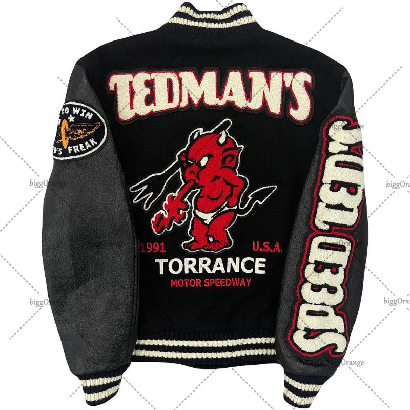 Men's Jackets 2023 American Devil Embroidered Jacket High Street Hip Hop Anime Baseball Uniform Retro Harajuku Goth Oversized Men 230531