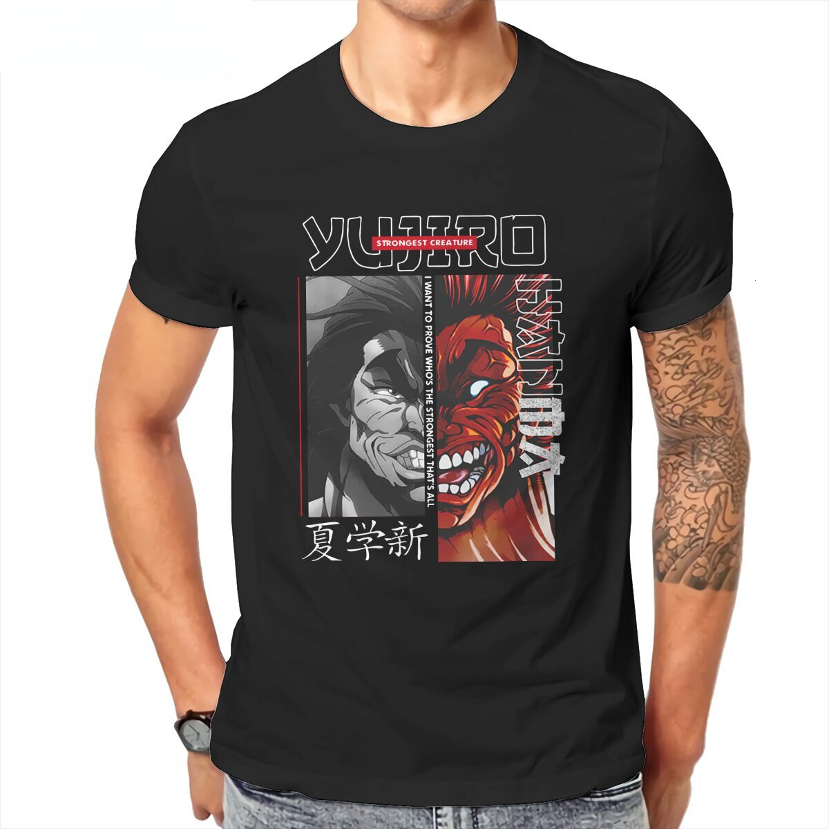 Men's T-Shirts Baki The Grappler Anime Mens T Shirt Yujiro Hanma Short Sleeve Casual Tshirt Clothes for Teens Classic Punk Shirt vintage 230601