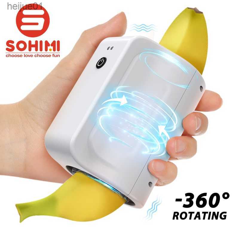 Sohimi Masturbateurs masculins automatiques IPX6 Fellation étanche Jouets TPE Pocket Pussy pour Male Stroker Open-Ended Penis Vibrator L230518
