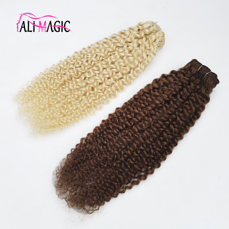Dark Brown Kinky Curly Clip In Human Hair Extensions Blonde Natural Black Hair Clip Ins 8pcs Full Head Brazilian Peruvian Indian Malaysian Mongolian E