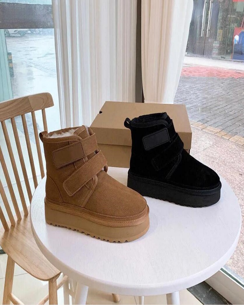 Boots Mini Neumel Platform Boot Designer Woman Winter Ankle Australia Snow Thick Bottom Real Leather Warm Fluffy fur cowskin hook loop
