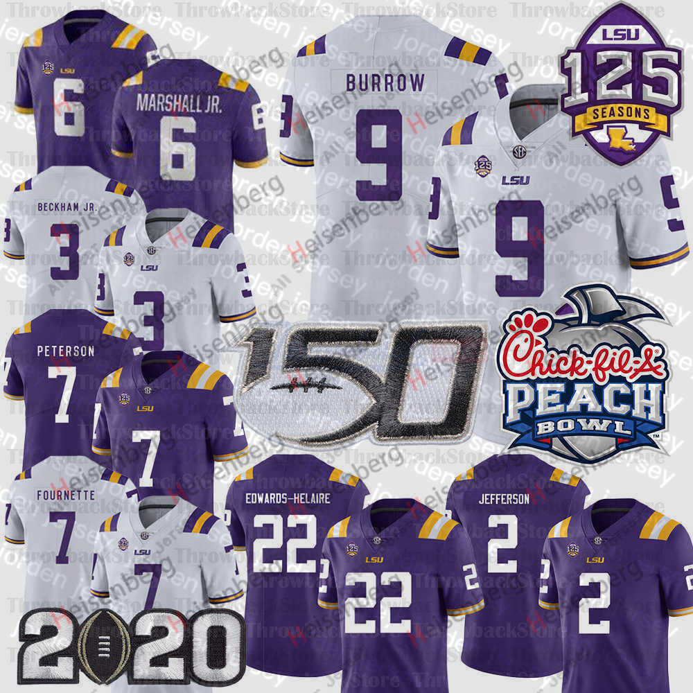 Football Jerseys Football Jerseys NCAA Ja'Marr Chase Joe Burrow Justin Jefferson Clyde Edwards Helaire Derrius Guice Beckham Jr. LSU Tigers Custom Jerseys, 125th patch+peach bowl patch 
Football Jerseys Football Jerseys NCAA Ja'Marr Chase Joe Burrow Justin Jefferson Clyde Edwards Helaire Derrius Guice Beckham Jr. LSU Tigers Custom Jerseys, 125th patch+peach bowl patch
