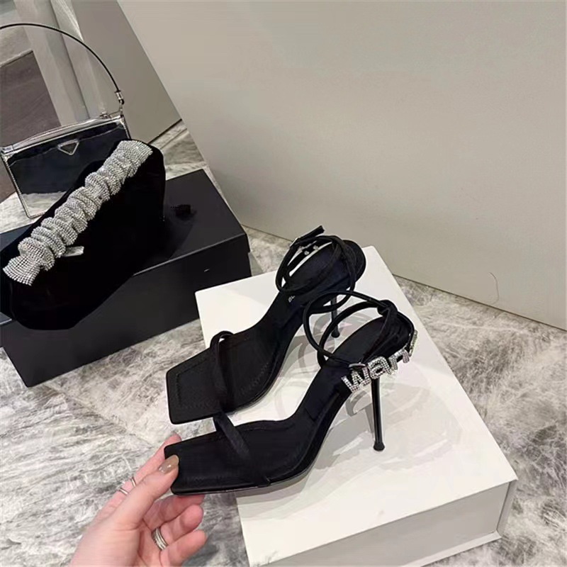 New With Thin Heel Sandals Female Cross over Rhinestone Letter Sexy Open Toe Square Head High Heel Shoes Female Luxury A Wang Webbing, Heel height 5cm
New With Thin Heel Sandals Female Cross over Rhinestone Letter Sexy Open Toe Square Head High Heel Shoes Female Luxury A Wang Webbing, Heel height 5cm