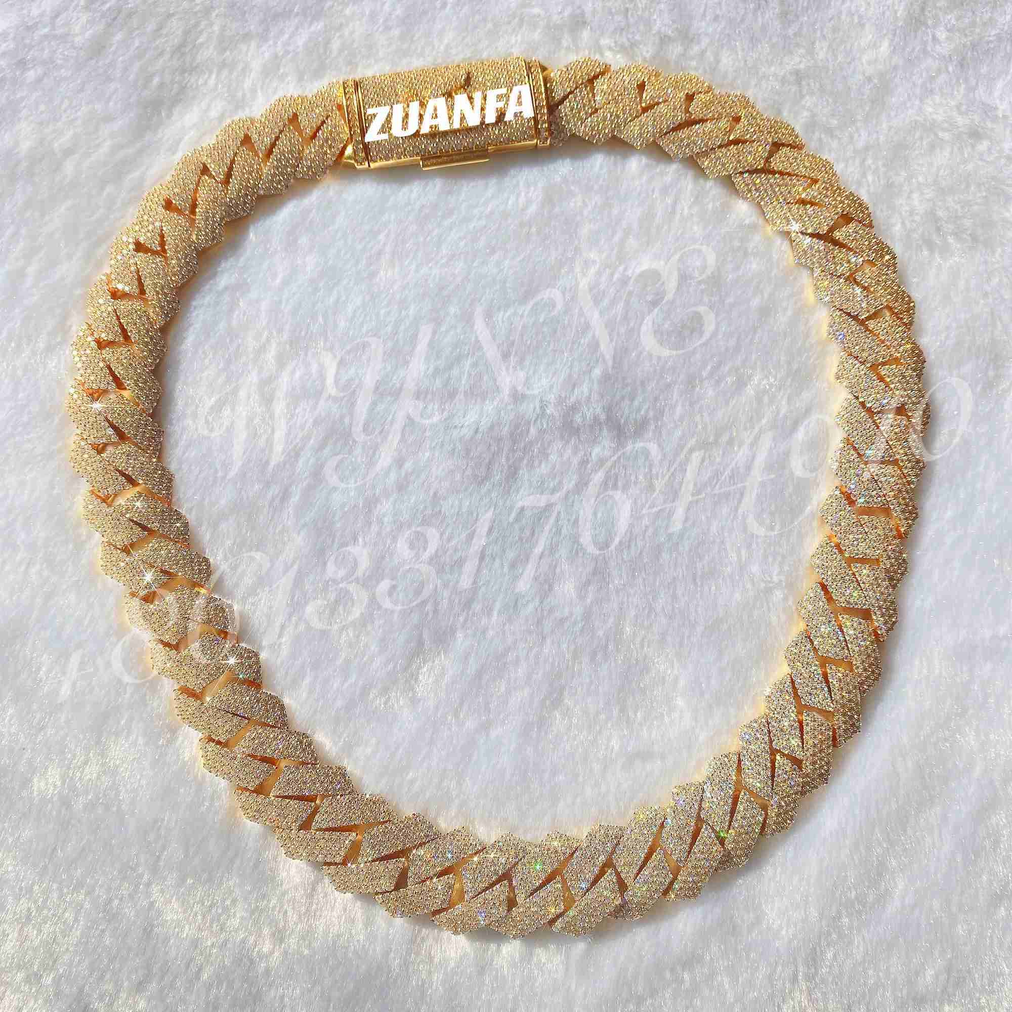 necklace Cuban Link Chain moissanite chain Heavier Big Guy 20mm 4 Row Diamonds 925 Sterling Silver Iced Out Vvs Moissanite Diamond