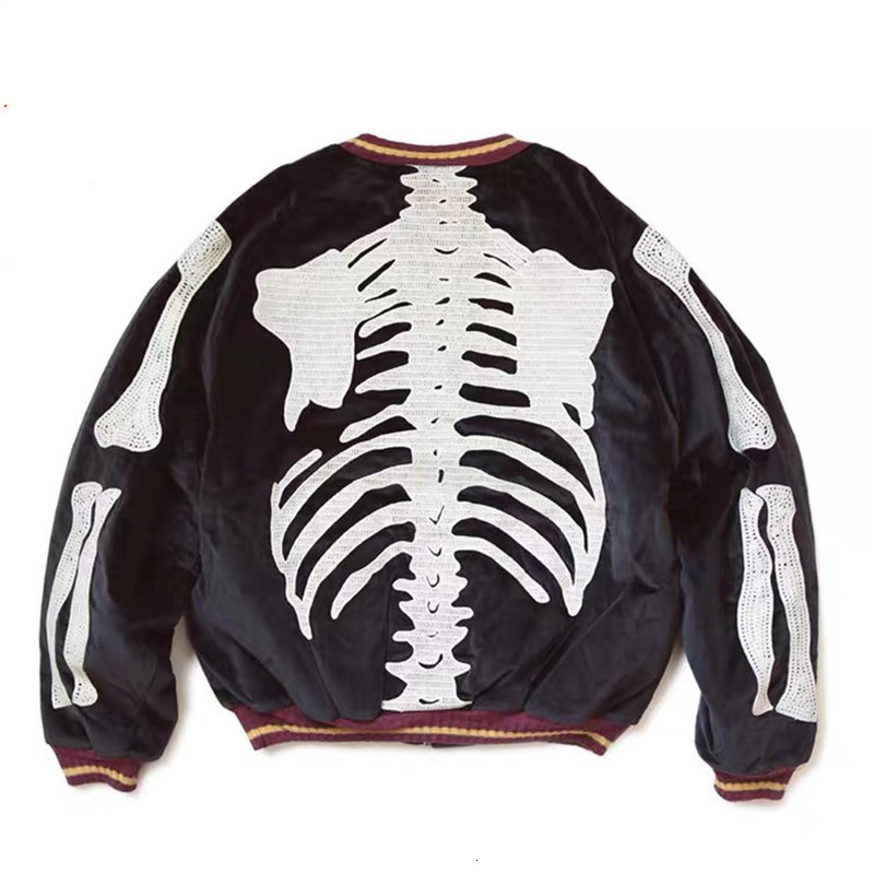 Men's Jackets KAPITAL 20AW Bone Rib Skeleton Embroidery Velvet Men's And Women's Jacket For Men Wome 230531