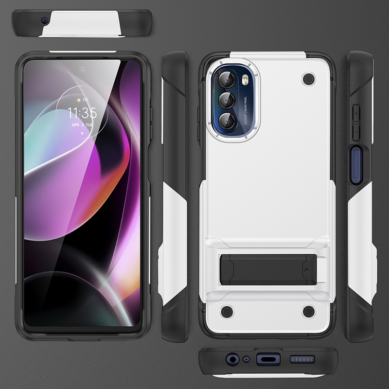 Heavy Duty Shockproof Phone Cases For Motorola G 5G Pure Power Stylus Kickstand Cellphone Case Back Cover, White
Heavy Duty Shockproof Phone Cases For Motorola G 5G Pure Power Stylus Kickstand Cellphone Case Back Cover, White