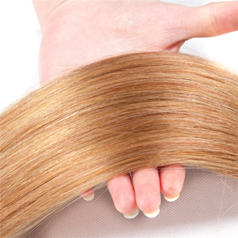Peruvian Virgin Hair Double Wefts With 13X4 Lace Frontal Free Part Body Wave 10-30inch Ombre Color 1B/27#