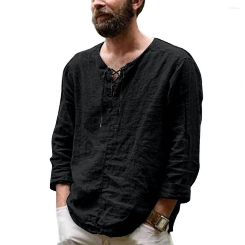 Men's Casual Shirts Spring T-shirt Men O-neck Solid Color Vintage Drawstring Loose Long Sleeves Summer Top Clothes 2023, White
Men's Casual Shirts Spring T-shirt Men O-neck Solid Color Vintage Drawstring Loose Long Sleeves Summer Top Clothes 2023, White