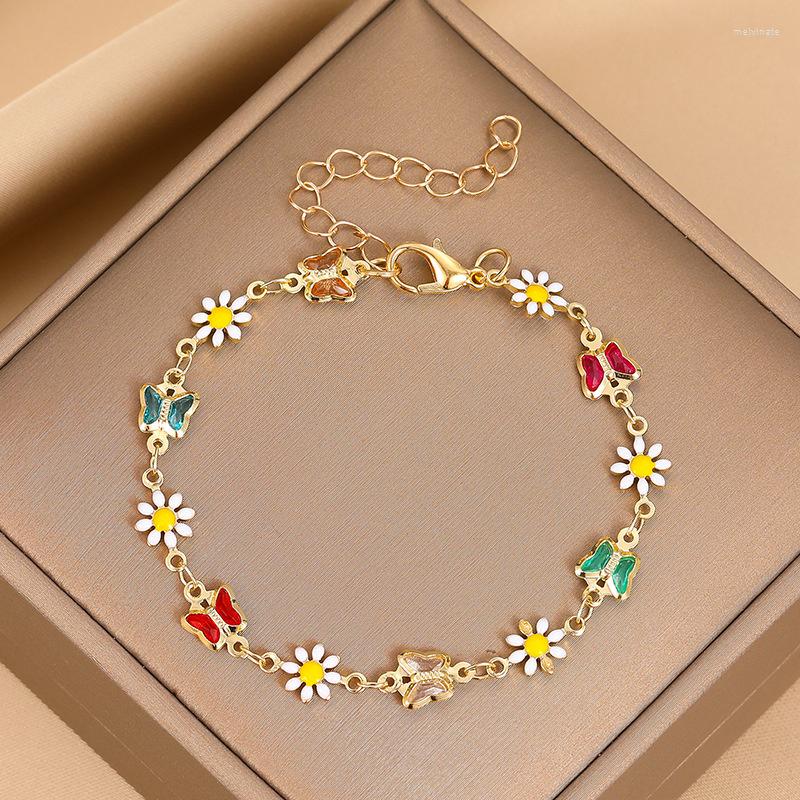 Link Bracelets Creative Rhinestone Butterfly Bracelet For Women Small Daisy Cross Fashion 2023 Jewelry Accessories Gift
Link Bracelets Creative Rhinestone Butterfly Bracelet For Women Small Daisy Cross Fashion 2023 Jewelry Accessories Gift