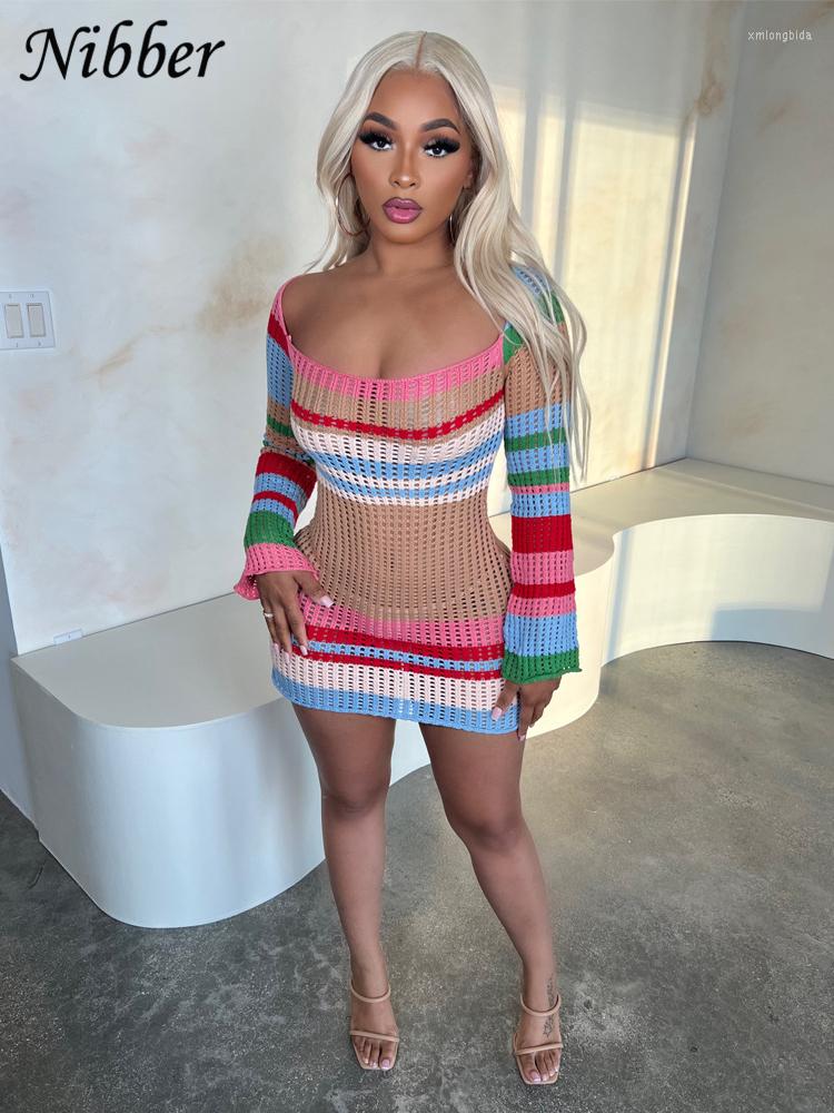 Casual Dresses Nibber Colorful Knit Mesh Mini Dress Women Sexy See Through Long Sleeved Skinny Female Streetwear Bodycon Clothing, Multi
Casual Dresses Nibber Colorful Knit Mesh Mini Dress Women Sexy See Through Long Sleeved Skinny Female Streetwear Bodycon Clothing, Multi