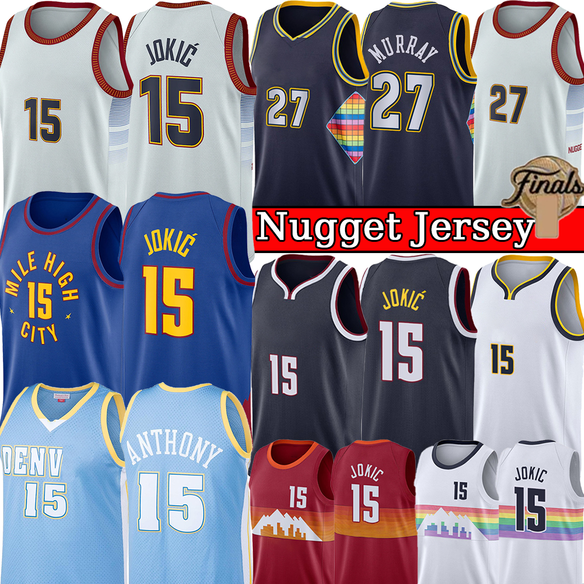 Jokic''Nuggets" Basketball Jersey Jamal Murray Carmelo 15 Anthony Porter Jr Denvers Nugget Stitched Jersys Retro Mens 2022-23 Finals patch City Black White Shirt, With logo jersey
Jokic''Nuggets" Basketball Jersey Jamal Murray Carmelo 15 Anthony Porter Jr Denvers Nugget Stitched Jersys Retro Mens 2022-23 Finals patch City Black White Shirt, With logo jersey
