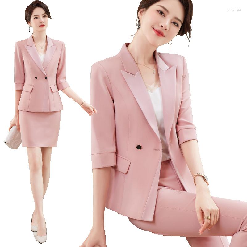 Women's Two Piece Pants Summer Spring Pant Suit Ladies Pink Black Female Women Half Sleeve Blazer And Trouser Skirts Work Wear Formal 2 Set, Pink skirt suits
Women's Two Piece Pants Summer Spring Pant Suit Ladies Pink Black Female Women Half Sleeve Blazer And Trouser Skirts Work Wear Formal 2 Set, Pink skirt suits