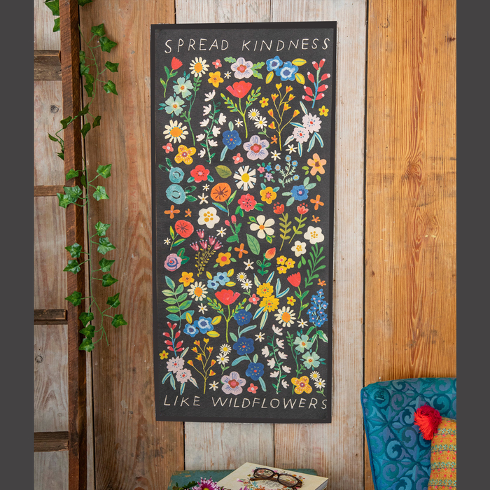 Tapestries Spring Floral Wall Tapestry Hangings Be Kind Brave Decor Flower Garden Hanging Home Paintings 230531