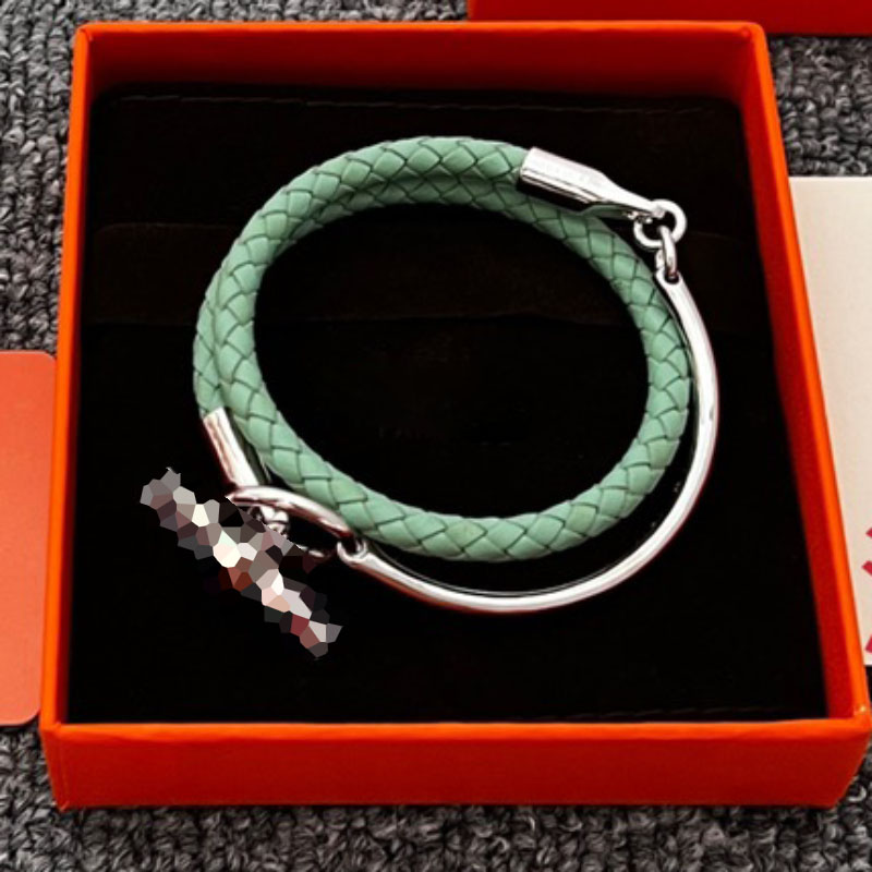 dupe brand new arrivals real leather h bracelets bangle for women silver