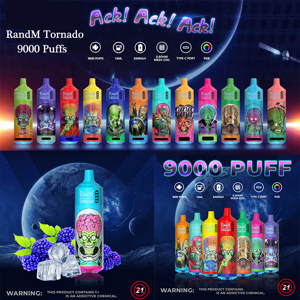 Original RandM Tornado 9000 Puffs Disposable Vape E Cigarettes Vapes Pen 18ml Mesh Coil Pod 850mah Rechargeable Battery 2% 5% Prefilled Cartridge Puff 9K Device
Original RandM Tornado 9000 Puffs Disposable Vape E Cigarettes Vapes Pen 18ml Mesh Coil Pod 850mah Rechargeable Battery 2% 5% Prefilled Cartridge Puff 9K Device
