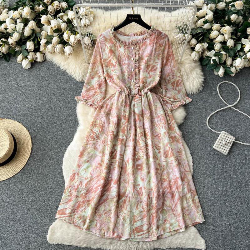 Casual Dresses Foamlina Summer Women Chiffon Dress Vintage Floral Print O Neck Three Quarter Sleeve Tie Up Slim Waist A Line Midi Beach, Green
Casual Dresses Foamlina Summer Women Chiffon Dress Vintage Floral Print O Neck Three Quarter Sleeve Tie Up Slim Waist A Line Midi Beach, Green