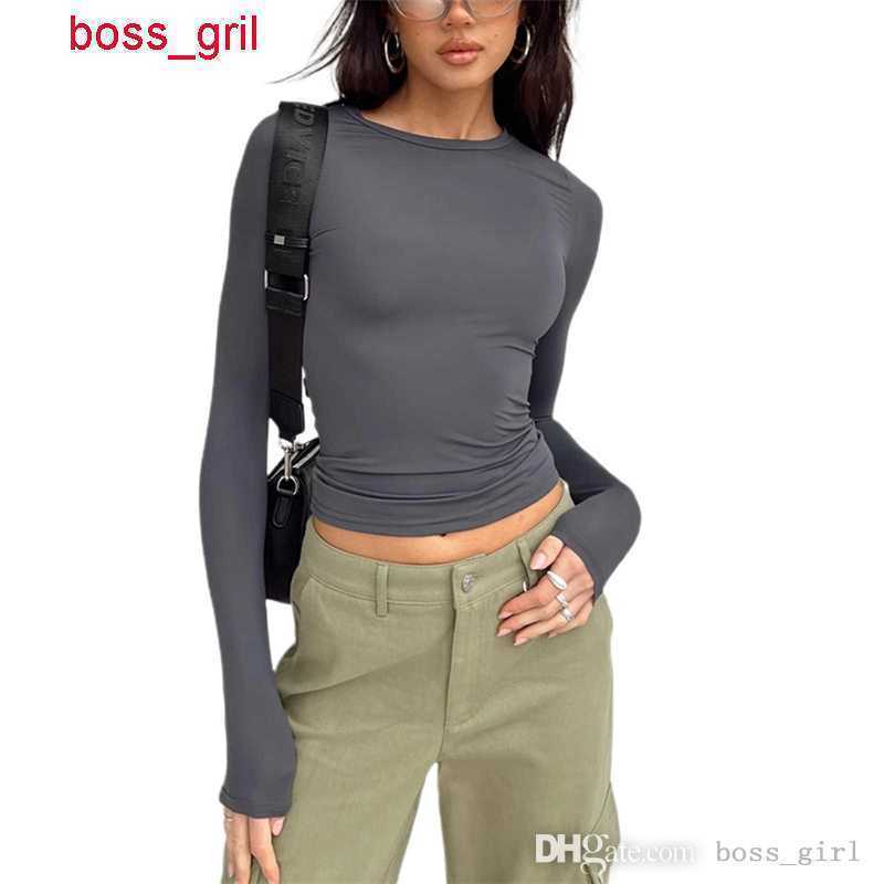 2023 New Womens T Shirt Designer Crop Top Casual Round Neck Long-sleeve Tee Shirt Solid Color Slim Pullover T-shirts Women's Street Tops, Deep blue
2023 New Womens T Shirt Designer Crop Top Casual Round Neck Long-sleeve Tee Shirt Solid Color Slim Pullover T-shirts Women's Street Tops, Deep blue