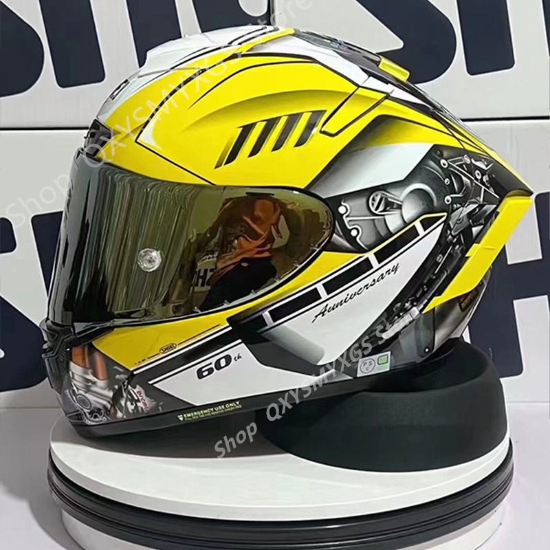 Cycling Helmets SHOEI X14 Helmet X Fourteen R1 60th Aniversary Edition Yellow Full Face Racing Motorcycle Casco De Motocicleta 230601