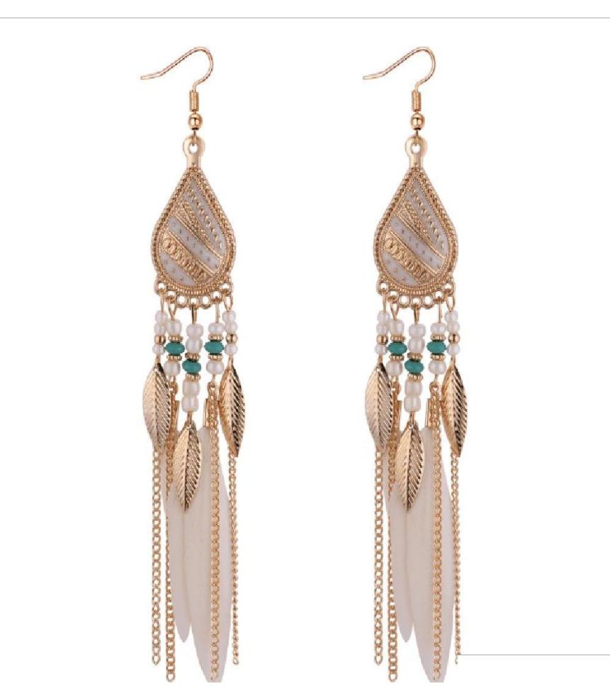 Bohemia Feather Earring For Women Fashion Jewelry Beads Tassel Dangle Long Earrings Dream Catcher Drop Earrings Fi10C7268004 
Bohemia Feather Earring For Women Fashion Jewelry Beads Tassel Dangle Long Earrings Dream Catcher Drop Earrings Fi10C7268004