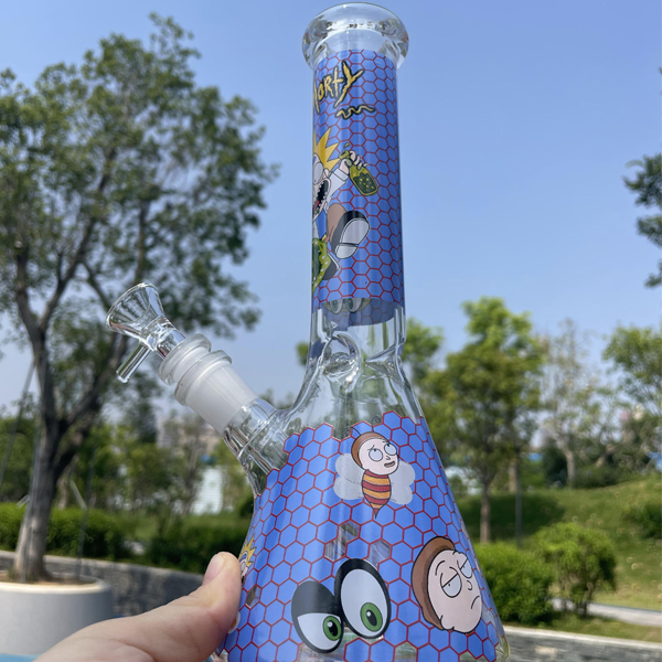 Pyrex Glass Hookahs Beaker Base Bong 10 Inches 14mm bowl joint Dab Oil Rig Bubbler Water Pipes For Smoking with blue pictuer
Pyrex Glass Hookahs Beaker Base Bong 10 Inches 14mm bowl joint Dab Oil Rig Bubbler Water Pipes For Smoking with blue pictuer