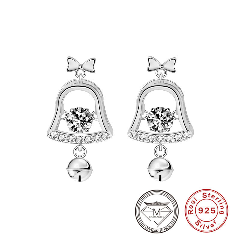Christmas jingle Bell Shape Earrings 925 Sterling Silver Moissanite Stud Earring for Women Gift
Christmas jingle Bell Shape Earrings 925 Sterling Silver Moissanite Stud Earring for Women Gift