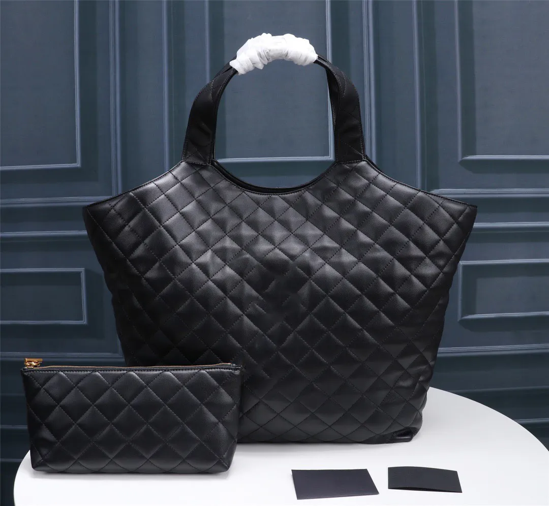 Designer Icare Maxi-Tragetaschen aus gestepptem Lammfell-Denim, echtes Leder, modisch, große Kapazität, zum Einkaufen, luxuriöse Sommerhandtasche