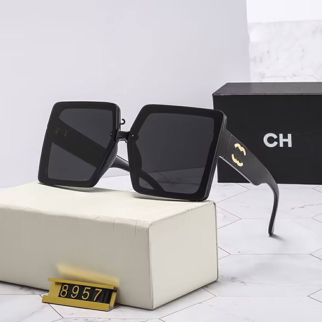 Designer Sunglasses For Women and Men Fashion Cat Eye Eyewear Model Special UV 400 Protection Letter Big Leg Double Beam Frame Outdoor Design Sunglasses 8957
