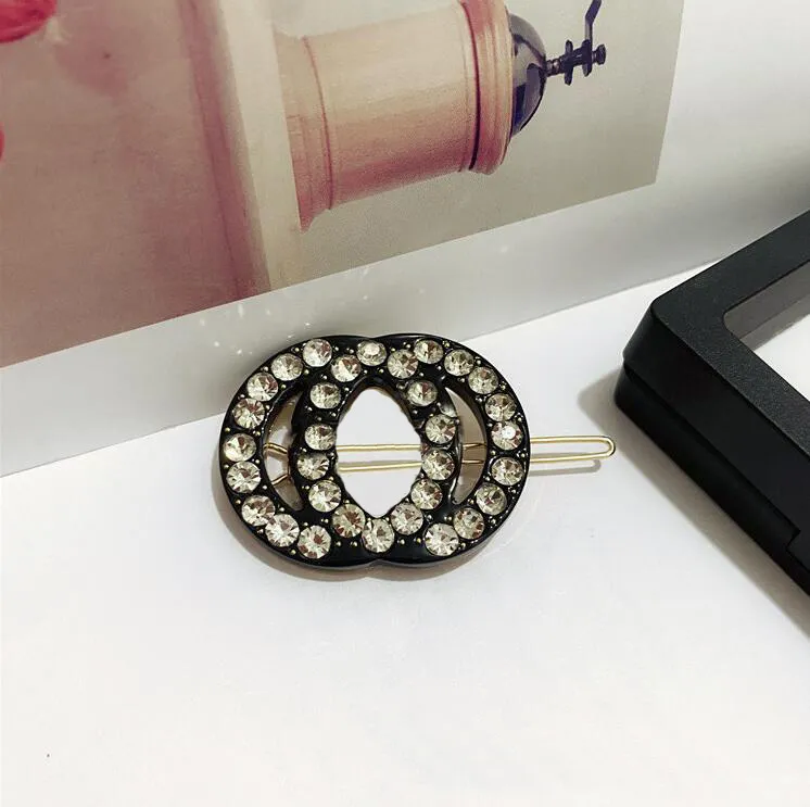 New Fashion Crystal Letters Designer Clips & Barrettes Classic Clip Jewelry Woman Girls Hair Accessories Free shipping