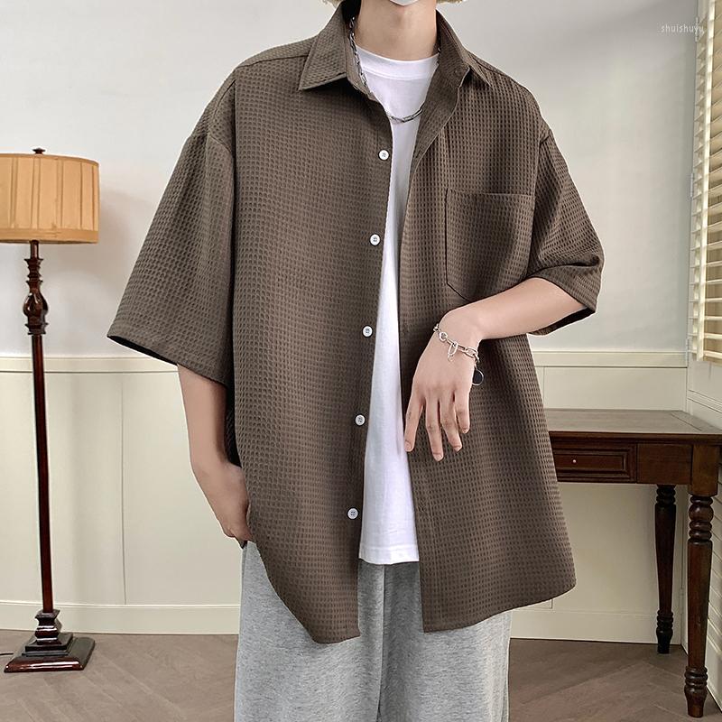 Men's Casual Shirts Trendy All-match Chest Pocket Design Loose Waffle Half Sleeve Men's Shirt, White
Men's Casual Shirts Trendy All-match Chest Pocket Design Loose Waffle Half Sleeve Men's Shirt, White