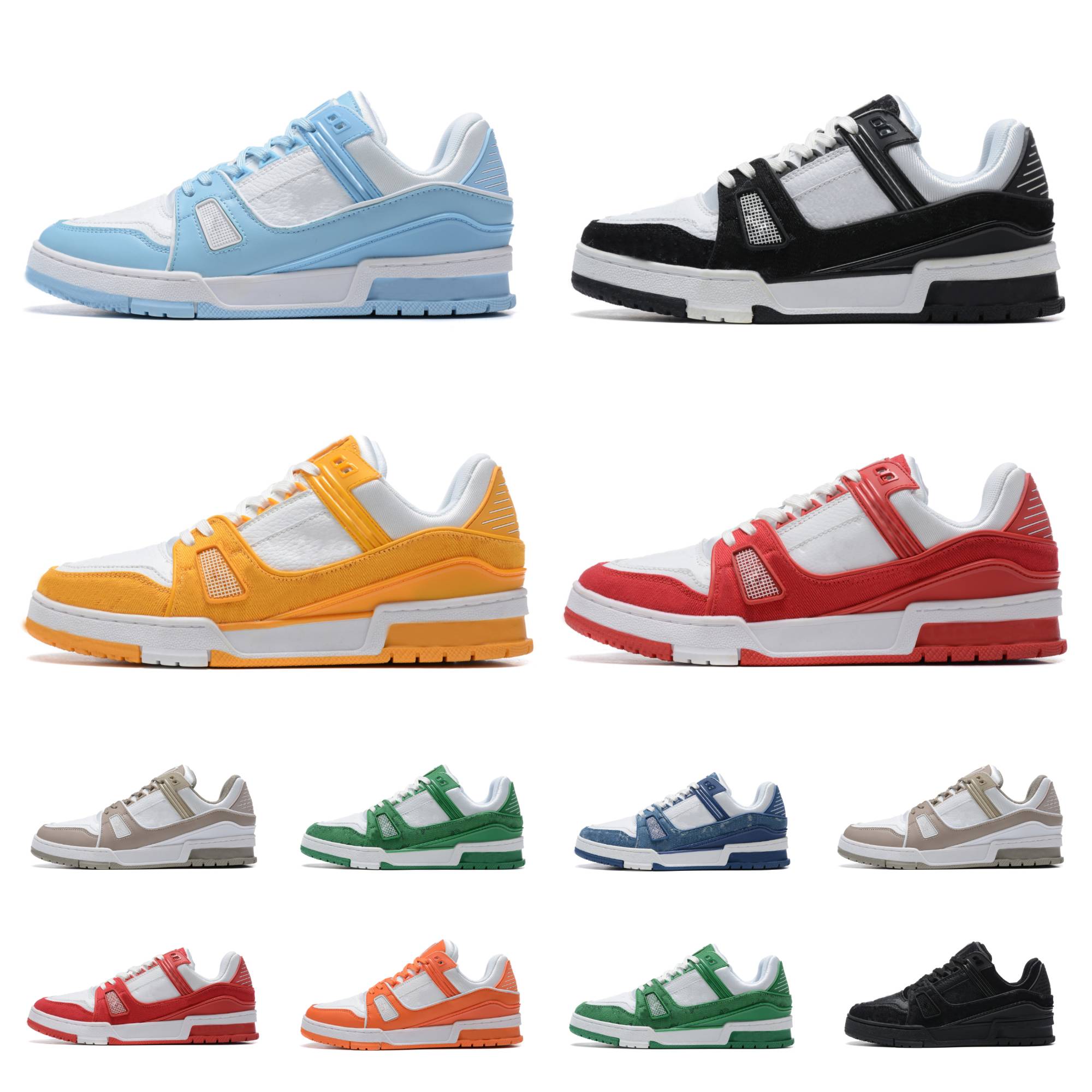 Designer Trainer Sneaker Virgil Casual Shoes Calfskin Leather Abloh Black White Green Red Blue Leather Overlays Platform outdoor Walking Low Sneakers Size 36-45, Bubble package bag
Designer Trainer Sneaker Virgil Casual Shoes Calfskin Leather Abloh Black White Green Red Blue Leather Overlays Platform outdoor Walking Low Sneakers Size 36-45, Bubble package bag