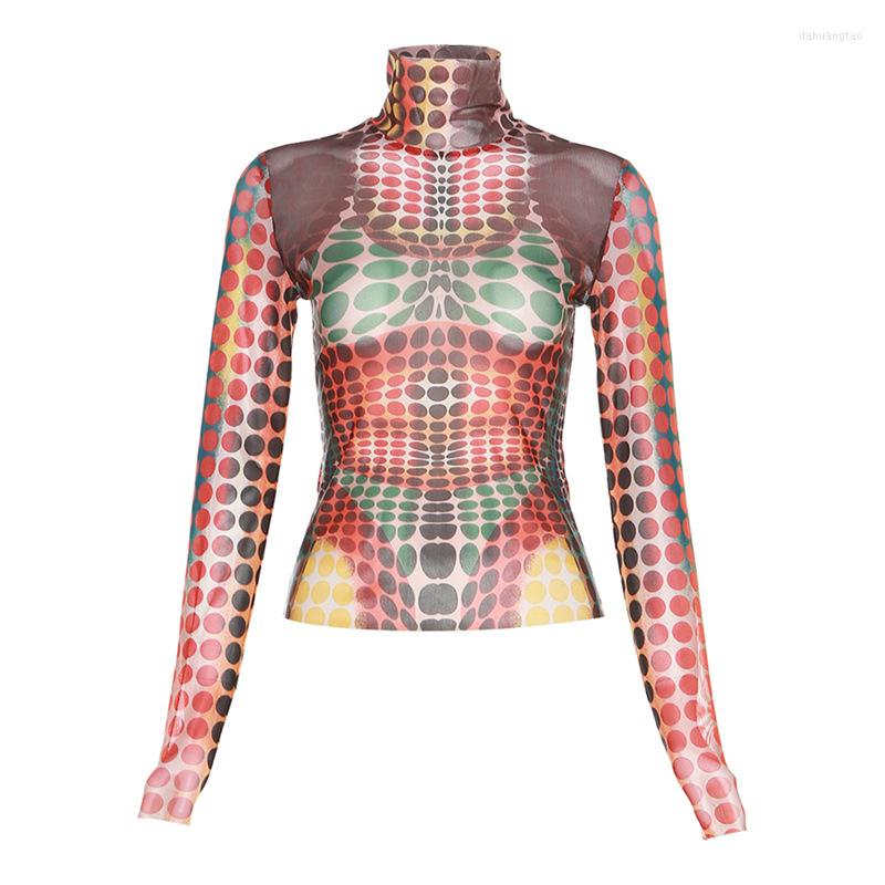 Women' T Shirts Women Mesh Sweatshirt Colorful 3D Polka Dot Print Long Sleeve Turtleneck Transparent Crop Top Summer Sexy Streetwear Club, Colors
Women' T Shirts Women Mesh Sweatshirt Colorful 3D Polka Dot Print Long Sleeve Turtleneck Transparent Crop Top Summer Sexy Streetwear Club, Colors