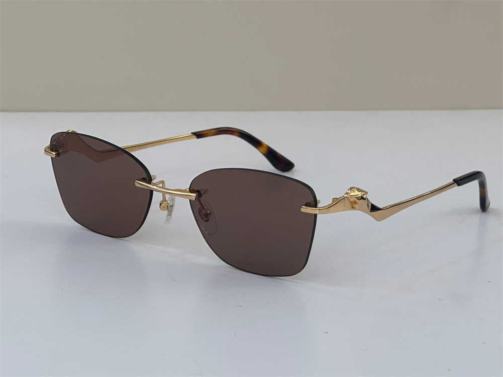 Brand Designer cat eye Women Sunglasses Gold Rimless Woman Luxury Panther Head Design Fashion Eyewear Small Size Beach summer style 0120
Brand Designer cat eye Women Sunglasses Gold Rimless Woman Luxury Panther Head Design Fashion Eyewear Small Size Beach summer style 0120