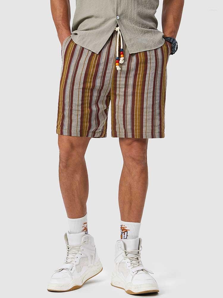 Men' Shorts ZAFUL Striped For Men Vintage Cotton And Linen Textured Summer Mid-waist Drawstring Vacation Bottom Z5088326, As shown
Men' Shorts ZAFUL Striped For Men Vintage Cotton And Linen Textured Summer Mid-waist Drawstring Vacation Bottom Z5088326, As shown
