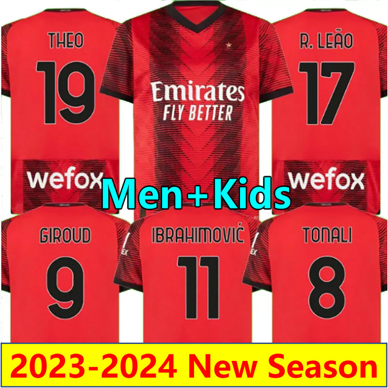 23 24 IBRAHIMOVIC TONALI soccer jerseys DE KETELAERE GIROUD THEO BRAHIM maillots home away 3rd R.LEAO DEST ORIGI BENNACER ADLI goalkeeper football shirt men kids set, Kids 22-23 4th
23 24 IBRAHIMOVIC TONALI soccer jerseys DE KETELAERE GIROUD THEO BRAHIM maillots home away 3rd R.LEAO DEST ORIGI BENNACER ADLI goalkeeper football shirt men kids set, Kids 22-23 4th