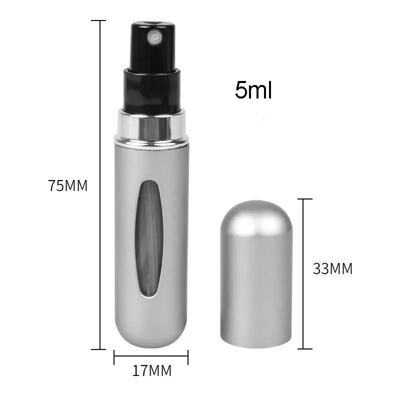 5ml Portable Mini Refillable Perfume Bottle With Spray Scent Pump Empty Cosmetic Containers Atomizer Bottle For Travel Tools