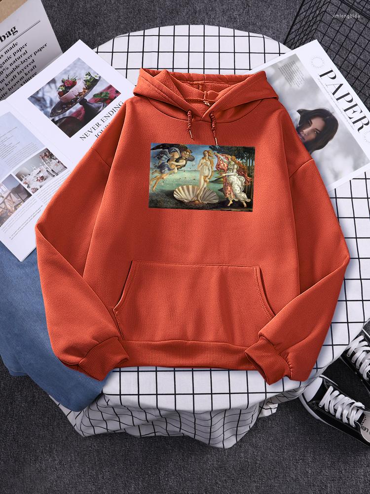 Women' Hoodies The Birth Of Art Printed Women Sweatshirts Cartoon Loose Clothing Fashion Oversize Autumn Fleece Hoody Female, Orange 
Women' Hoodies The Birth Of Art Printed Women Sweatshirts Cartoon Loose Clothing Fashion Oversize Autumn Fleece Hoody Female, Orange