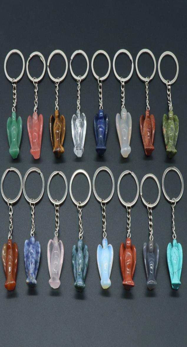 Healing Reiki chakra Carved Angel Natural Stone Key Rings Pendant Keychain Crystal Chakras Quartz Chains Jewelry Accessories7250240
Healing Reiki chakra Carved Angel Natural Stone Key Rings Pendant Keychain Crystal Chakras Quartz Chains Jewelry Accessories7250240