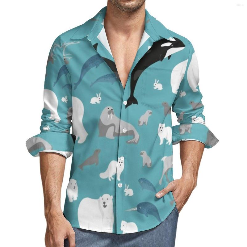 Men's Casual Shirts Arctic Animal Print Street Style Shirt Men Polar Bear Spring Vintage Blouses Long Sleeve Graphic Oversized Clothing, Style-1
Men's Casual Shirts Arctic Animal Print Street Style Shirt Men Polar Bear Spring Vintage Blouses Long Sleeve Graphic Oversized Clothing, Style-1