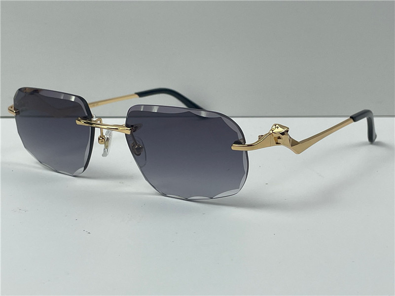 Classic sunglasses men design rimless crystal cut surface irregular UV400 gold light color lenses animal metal temples summer eyewear 0120D with case top quality
Classic sunglasses men design rimless crystal cut surface irregular UV400 gold light color lenses animal metal temples summer eyewear 0120D with case top quality