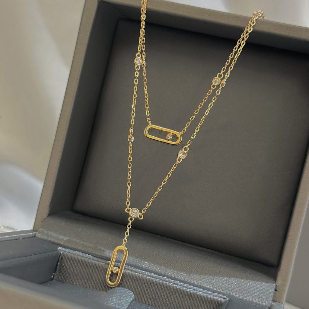 MOVE UNO Double loop necklace for woman designer diamond luxury Sterling Silver highest counter quality Never fade gift for girlfriend with box 004
MOVE UNO Double loop necklace for woman designer diamond luxury Sterling Silver highest counter quality Never fade gift for girlfriend with box 004