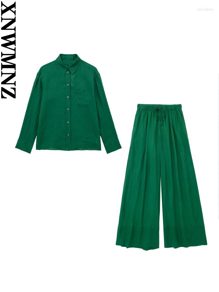 Women's Two Piece Pants XNWMNZ 2023 Women Fashion Linen Blend Pocket Long Sleeve Shirt Or Elastic Drawstring High Waist Female Set, Green
Women's Two Piece Pants XNWMNZ 2023 Women Fashion Linen Blend Pocket Long Sleeve Shirt Or Elastic Drawstring High Waist Female Set, Green