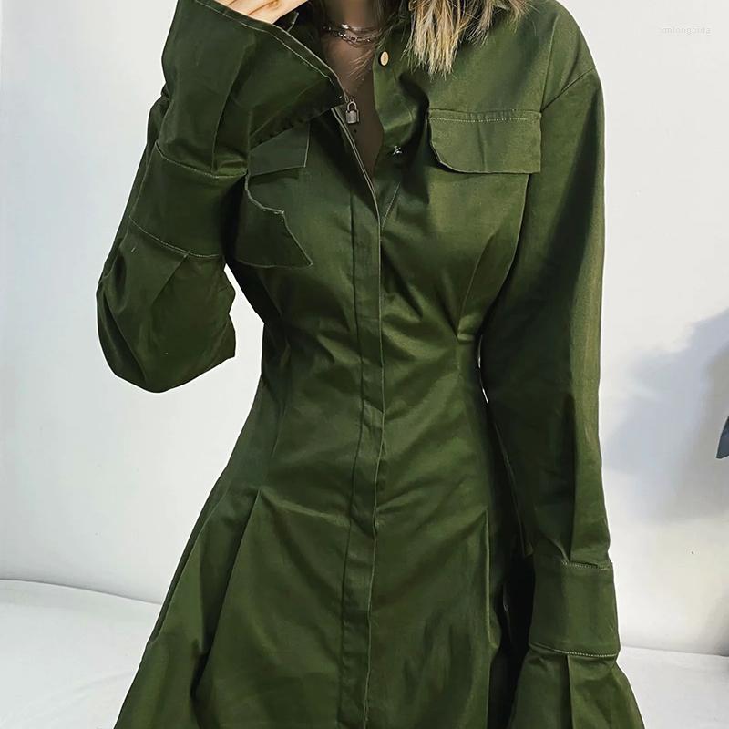 Casual Dresses Vestido Women Retro Fashion Pagoda Sexy Skirt Sleeve Solid Color Dress Female Fold Single Breasted Long Sleeved Green, Picture shown
Casual Dresses Vestido Women Retro Fashion Pagoda Sexy Skirt Sleeve Solid Color Dress Female Fold Single Breasted Long Sleeved Green, Picture shown