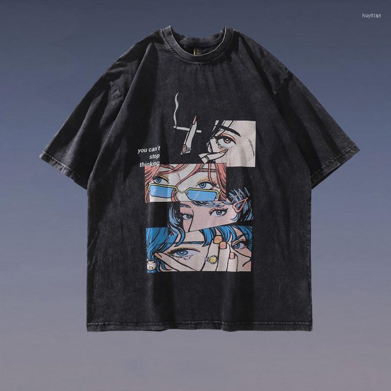 Men's T Shirts Distressed Grunge Shirt Streetwear Japanese Anime Eyes Print Retro Tshirt 2023 Hip Hop Casual Cotton Loose T-Shirt, Black
Men's T Shirts Distressed Grunge Shirt Streetwear Japanese Anime Eyes Print Retro Tshirt 2023 Hip Hop Casual Cotton Loose T-Shirt, Black