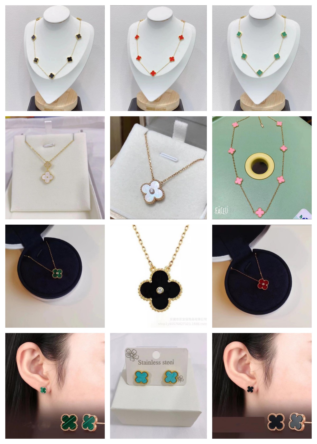 

Newest Pendant Necklace 4/Four Leaf Clover Designer Jewelry Earring Gold Silver Mother of Pearl Green Flower Necklace Link Chain Womens Gifts no box