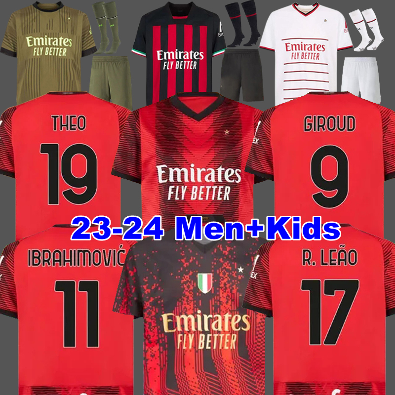 23 24 IBRAHIMOVIC KOCHE soccer jerseys 2023 2024 GIROUD DE KETELAERE R. LEAO AC MILANS TONALI THEO football shirt special fourth 4th men kids kit uniforms, 22/23 home+serie a
23 24 IBRAHIMOVIC KOCHE soccer jerseys 2023 2024 GIROUD DE KETELAERE R. LEAO AC MILANS TONALI THEO football shirt special fourth 4th men kids kit uniforms, 22/23 home+serie a
