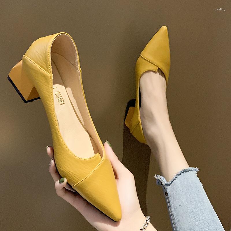 Dress Shoes Spring Summer Square Heels Women Pointed Toe Work Pumps Fashion Soft Leather Comfort Shallow Mouth Party Sexy Black Yellow
Dress Shoes Spring Summer Square Heels Women Pointed Toe Work Pumps Fashion Soft Leather Comfort Shallow Mouth Party Sexy Black Yellow