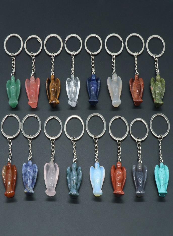 Healing Reiki chakra Carved Angel Natural Stone Key Rings Pendant Keychain Crystal Chakras Quartz Chains Jewelry Accessories4725264
Healing Reiki chakra Carved Angel Natural Stone Key Rings Pendant Keychain Crystal Chakras Quartz Chains Jewelry Accessories4725264