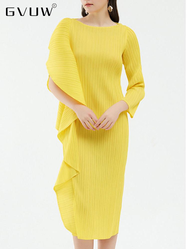 Dresses Gvuw Elegant Pleated Irregular Solid Color Dress for Women Round Collar Three Quarter Sleeve 2023 Summer Female Clothing 17d431, Black
Dresses Gvuw Elegant Pleated Irregular Solid Color Dress for Women Round Collar Three Quarter Sleeve 2023 Summer Female Clothing 17d431, Black